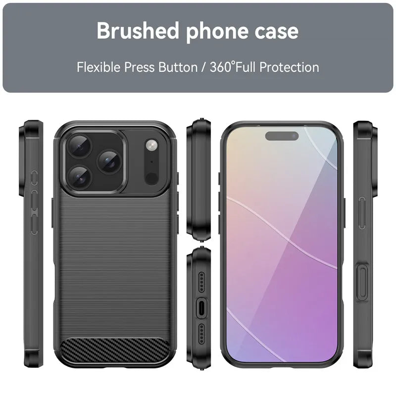 For iPhone 17 Pro Case For apple iPhone 17 Air iPhone 17 Pro Max Cover Shockproof Anti-Slip Brushed TPU Protective Phone Cover