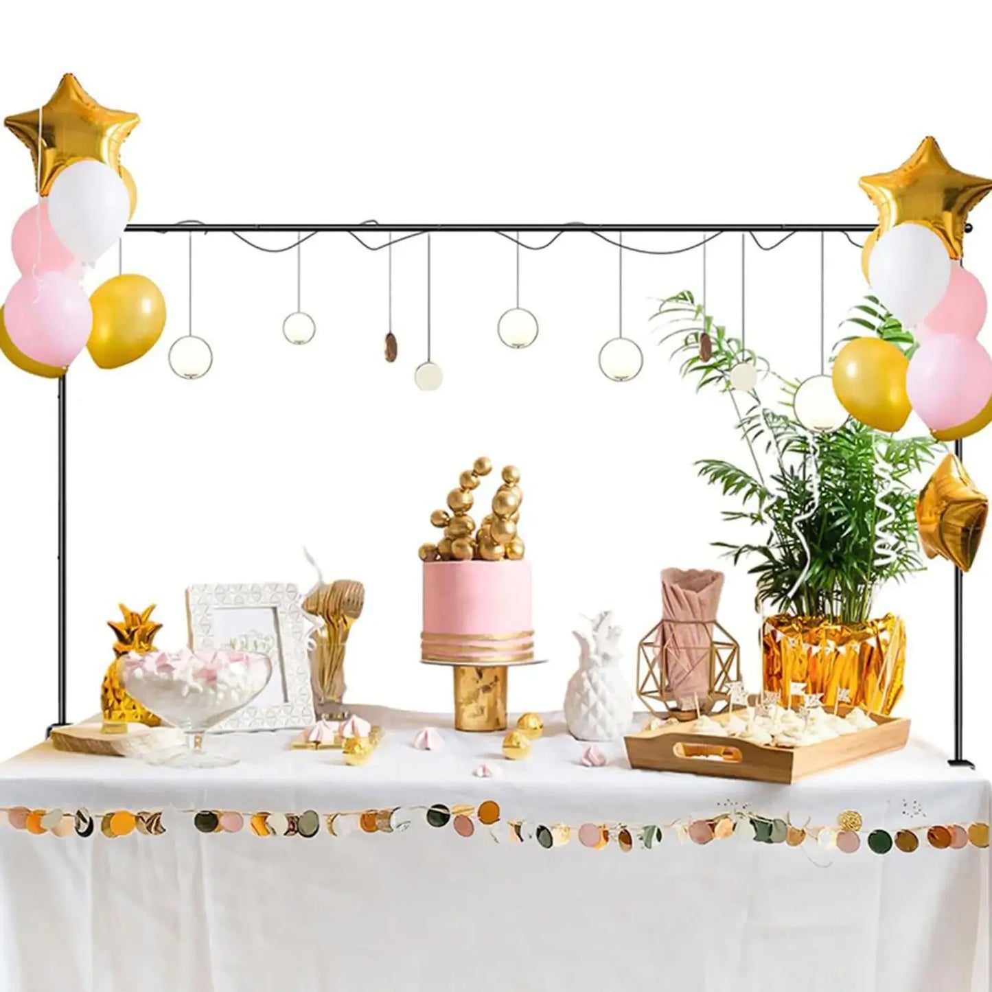over The Table Rod Stand with Clamps Adjustable Backdrop Stand Balloon Flower Arch Stand for Holiday Wedding Party Decoration