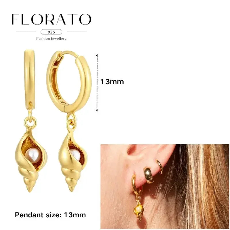 925 Sterling Silver Ear needle European And American Style Hoop Earrings Round square Pendientes Fashion For Women Birthday Gift