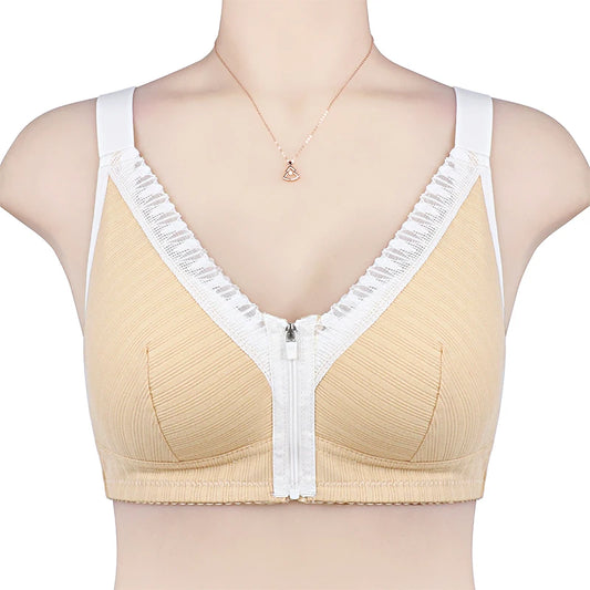 Sexy Bra Lace Women Front Closure Bra Wire Free Underwear Confortable Lingerie Cotton Bralette Large Bust 52/120 B C