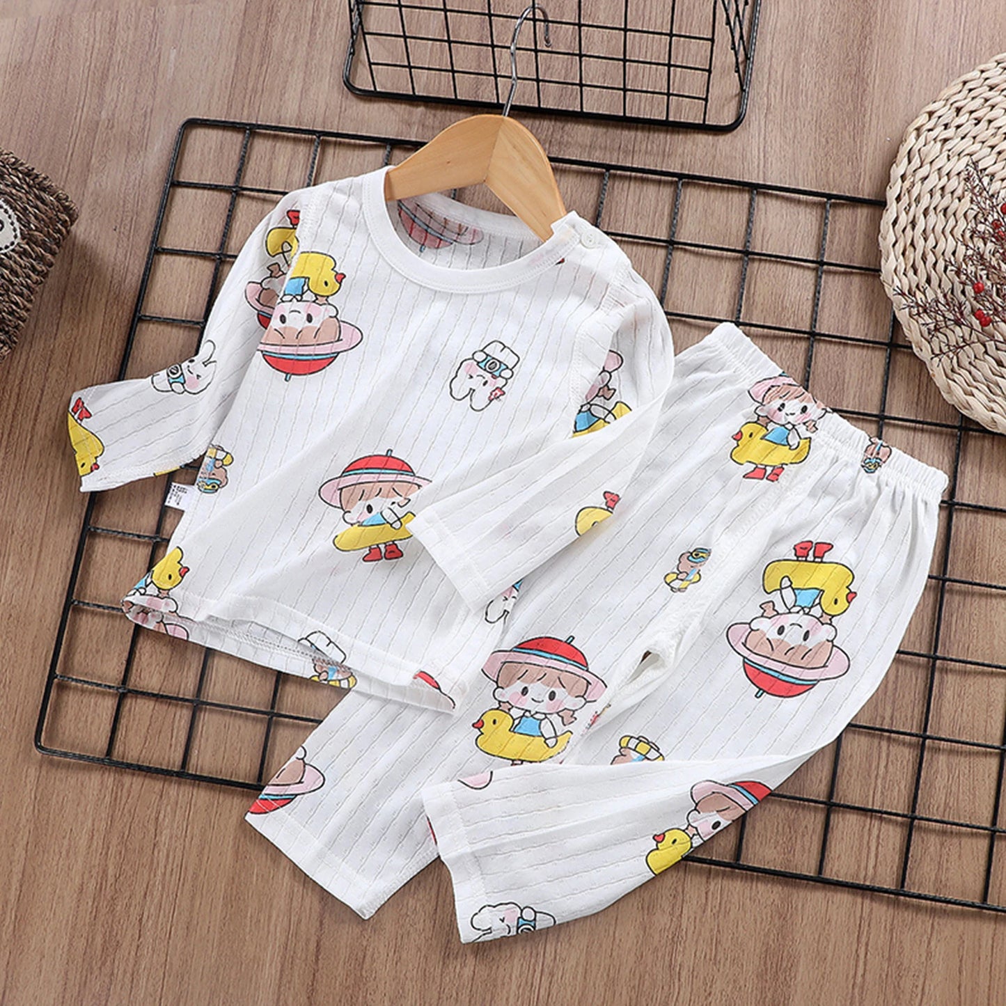Child Baby Boys Girls Summer Cotton Sleepwear Kids Homewear Children Lightweight Conformtable Pyjamas Cartton Clothes Pullover