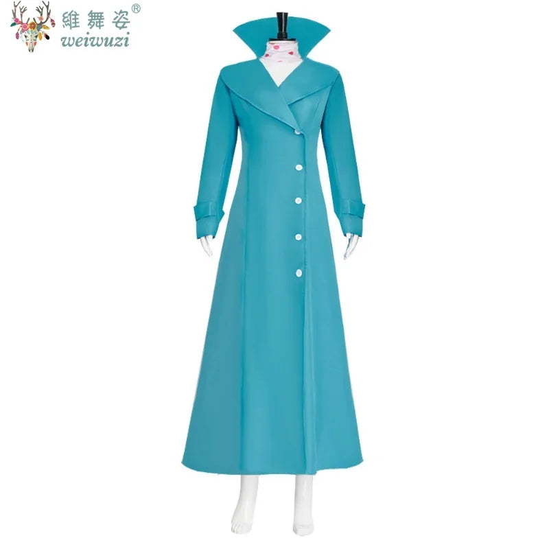 Lucy Wilde Cosplay Costume Blue Long Jacket Animated Movies Lucy's Overcoat Wome Halloween Partyn's Trench Coat Wig for Woman