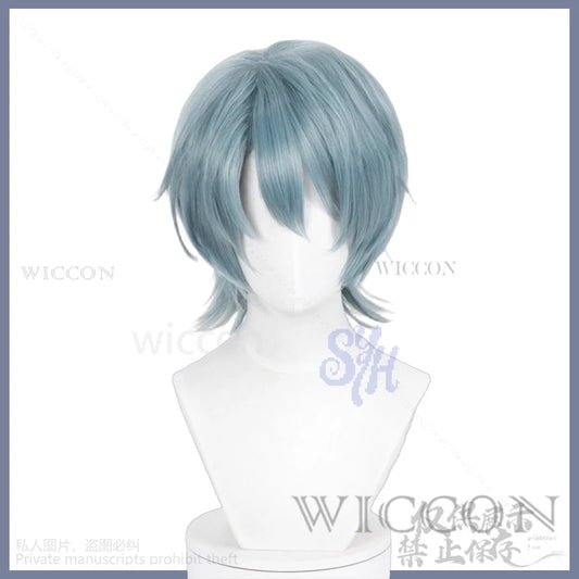 Saja Boy Mystery Anime Movie Demon Cosplay Purple-gray Synthetic Short Straight Hair Wigs Curling Hair Accessories Halloween Cos