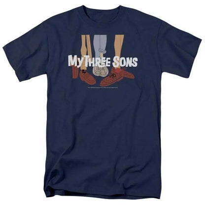 My Three Sons Shoes Logo T Shirt Mens Licensed Classic TV Show Douglas Navy