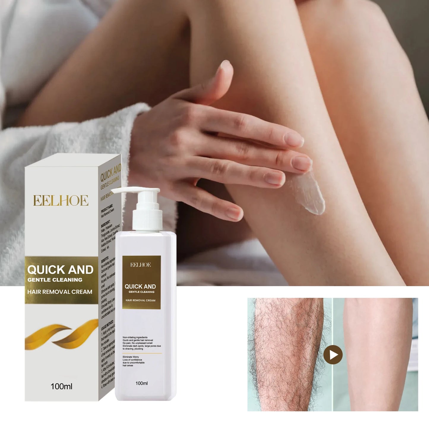 EELHOE Hair Removal Cream Armpit Arm Whole Body Gentle Fast Hair Removal Skin Smooth Body Skin Moisturizing