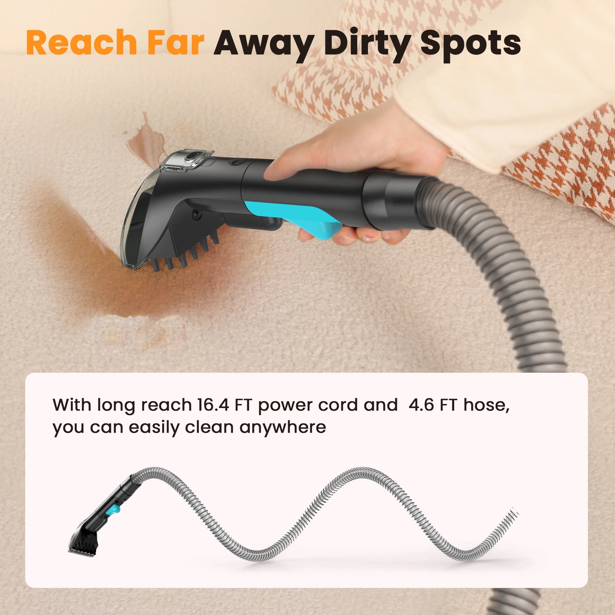 Wnkim C5 16500Pa Carpet Cleaning Machine, with Dual Tank System