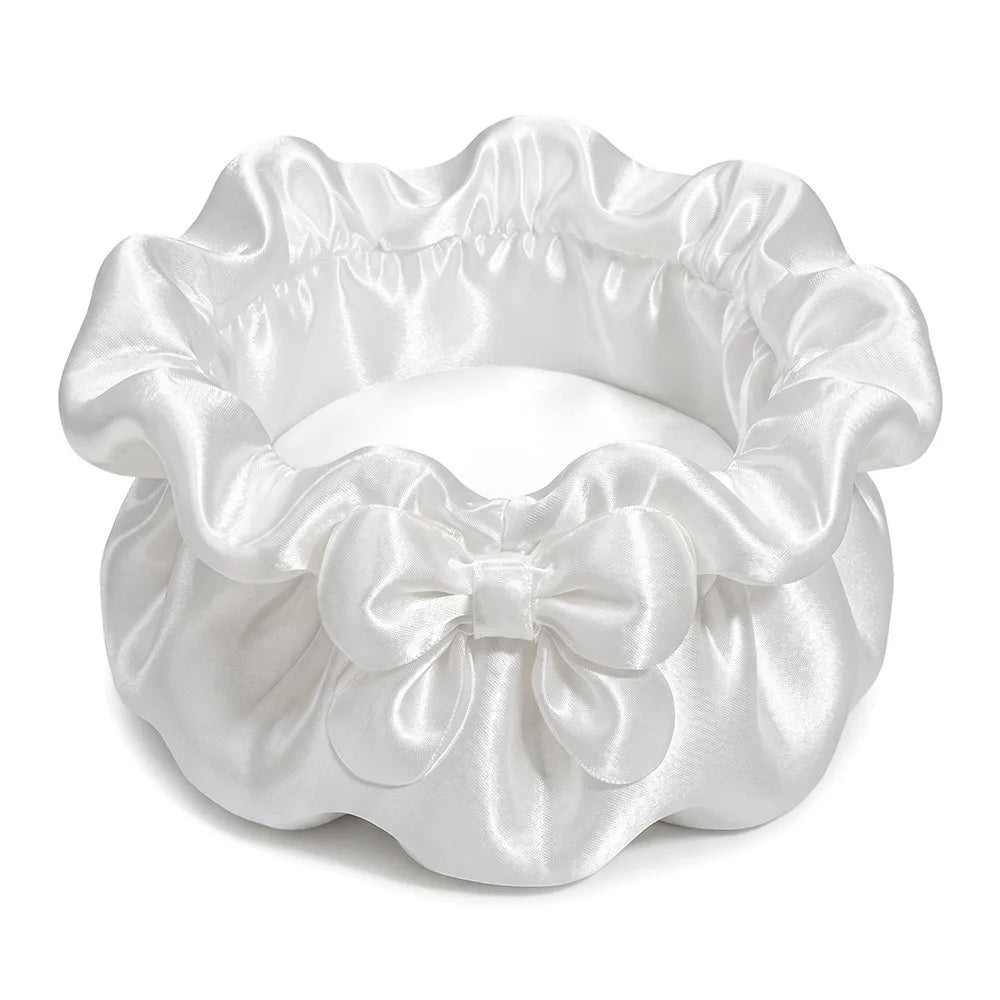 3D-Printed Petal Bow Storage Box Multi-Function Satin Ruffled Desktop Storage Box Elegant Ornaments Jewelry Storage Case