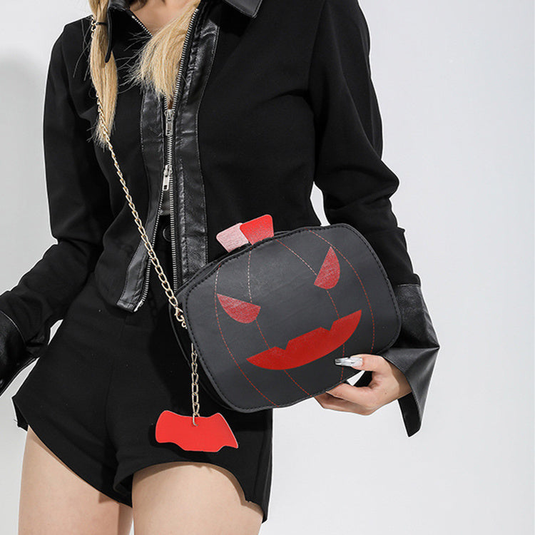 Halloween Cartoon Pumpkin Shoulder Bag For Girls Personality Funny