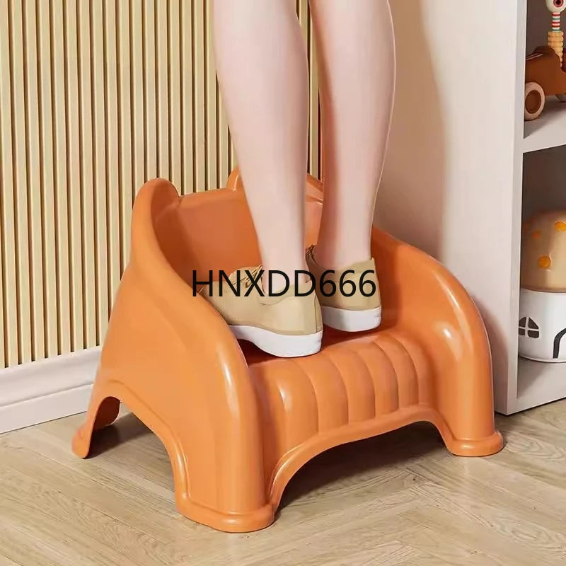Children's plastic stool with backrest for home use nordic Office footrest kitchen low vanity chair Interior home furniture
