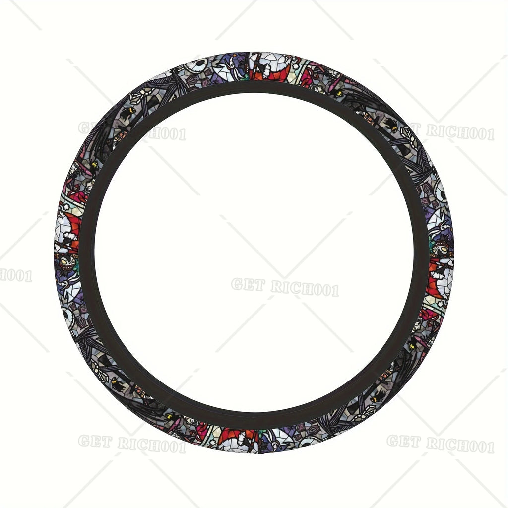 Cartoon Christmas Steering Wheel Cover Universal 15 Inch for Men Christmas Car Accessories Xmas Steering Wheel Cover One Size