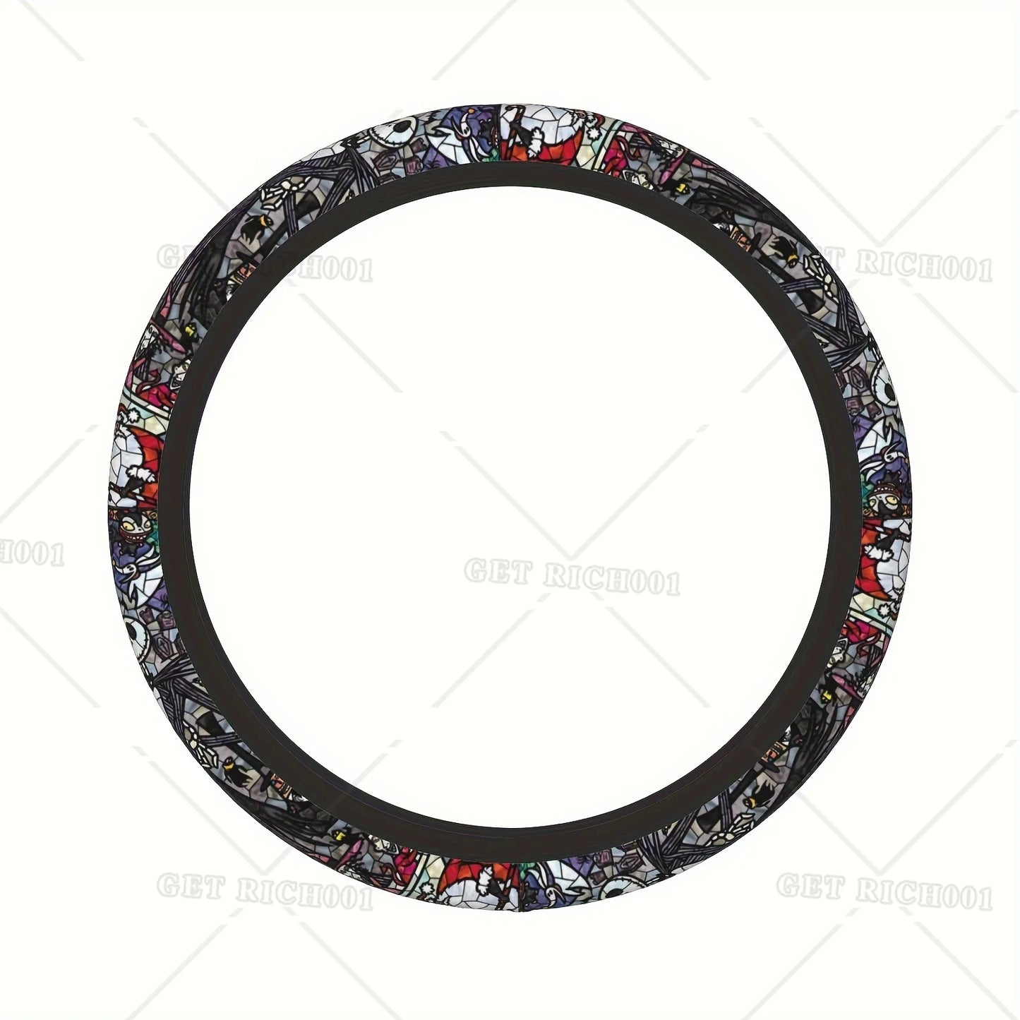 Cartoon Christmas Steering Wheel Cover Universal 15 Inch for Men Christmas Car Accessories Xmas Steering Wheel Cover One Size