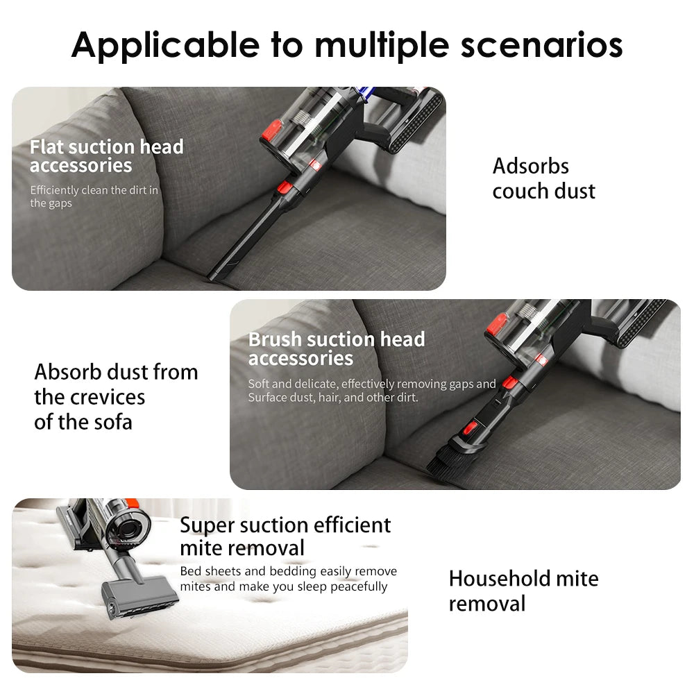 COTIAR V22 55KPa 650W Cordless Vacuum Cleaner Handheld Portable Suction Power LED Display  Home Deep Cleaning Multi Scenario Use