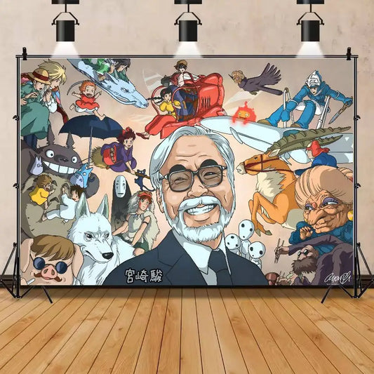 M-Miyazakis Characters Theme Party Backdrop Cloth For Girls Birthday Decorations Background For Photoshoot