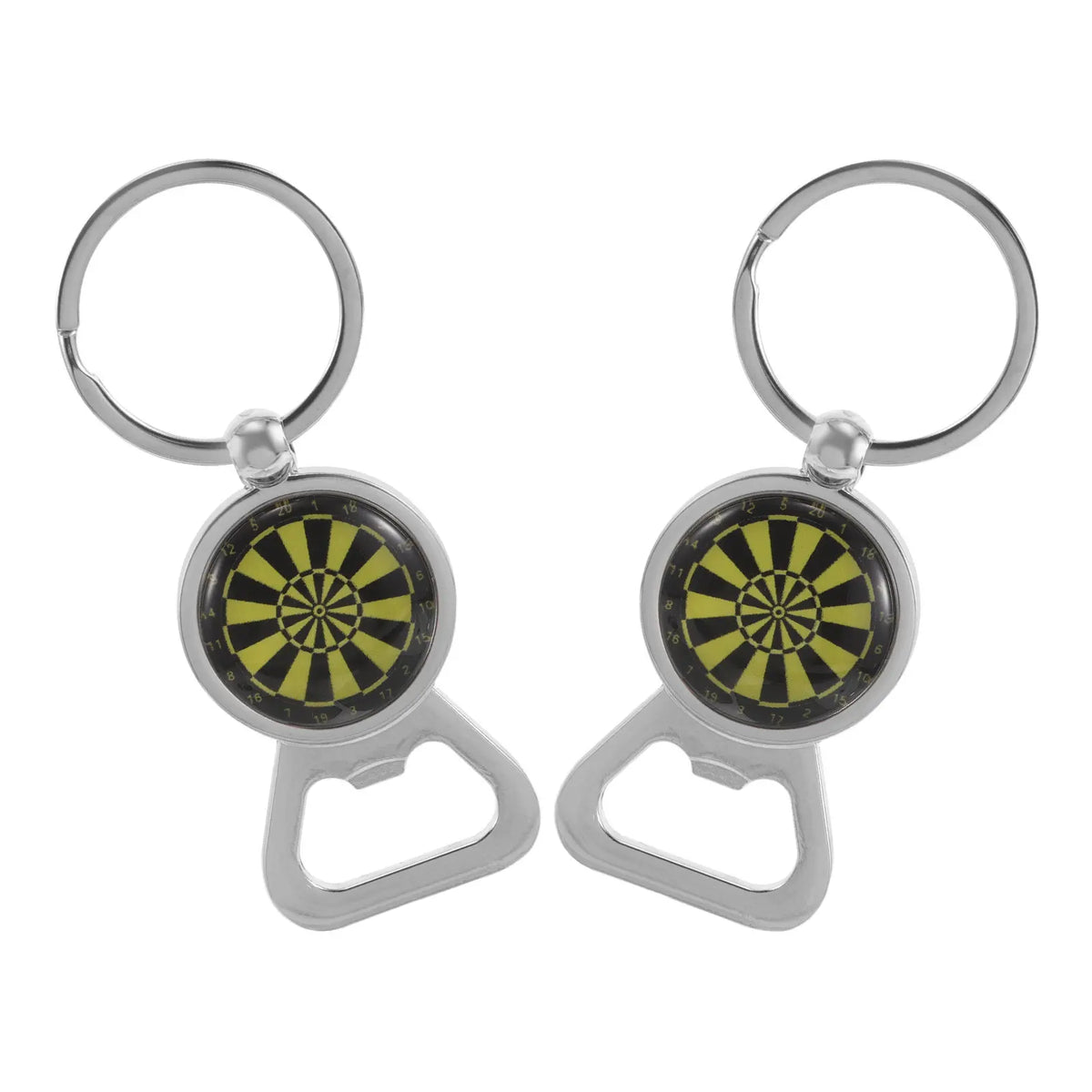 2Pcs Dartboard Bottle Opener Keychain Creative Sturdy Metal Portable Pocket Size Sports Theme Key Ring Backpack Charm for Men
