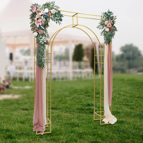 12 x 12 inch Wedding Arch Backdrop Stand, Free Standing Metal Balloon Arch Stand, Wedding Arches, Gold Metal Arch Backdrop Frame