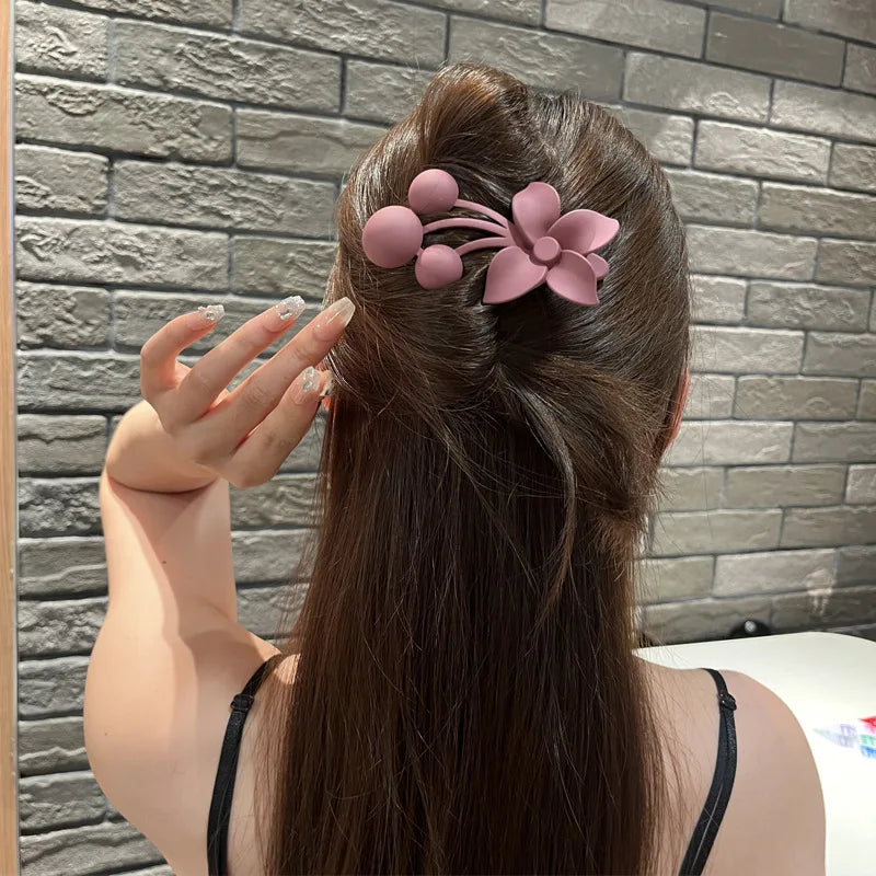 2024NEW Girl Fashion Sweet Hairpin Flower Hair Clip Cute Graceful Scrub  Duckbill Clip New Children Hair Accessories