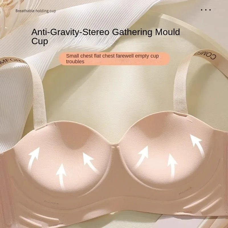 Sexy Bras Woman Intimates Lingerie Letter Small Chest Push Up Bra Female Wireless Bralette for Women Adjustment Underwear