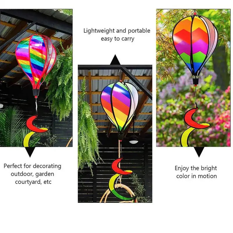 Hot Air Balloon Spinner 3X Balloon Wind Spinners Outdoor Windsock Ornament Outdoor Decoration For Holiday Camping Wedding