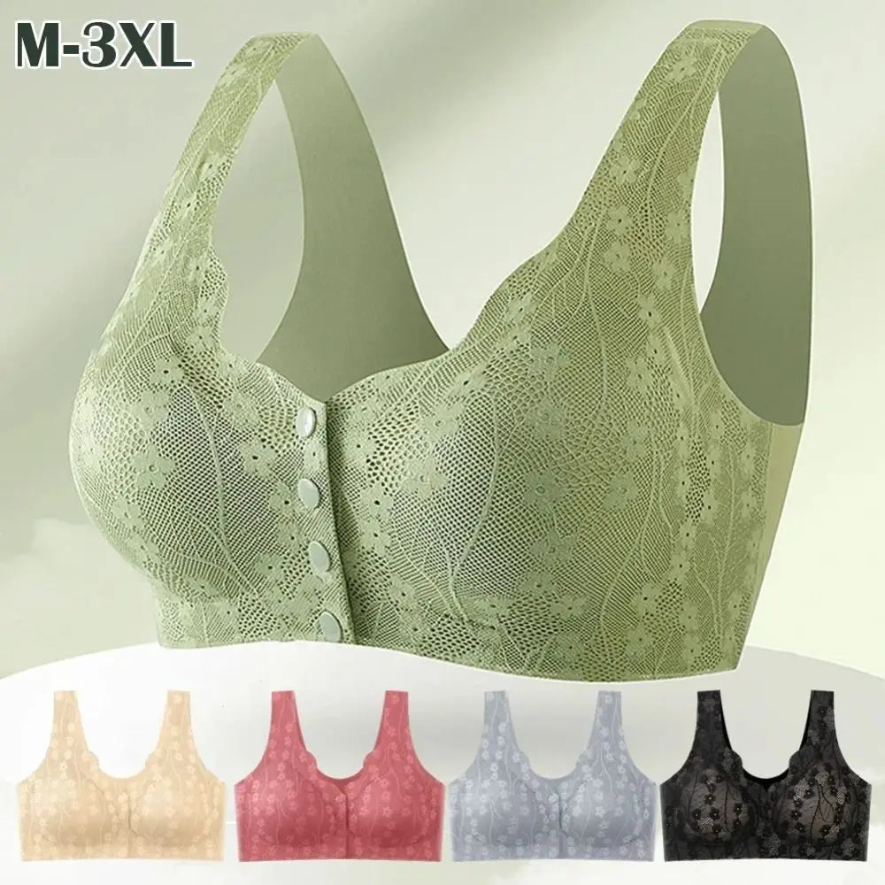 Sport Bra Without Steel Ring Sexy Lace Underwear Comfortable Thin Tank Top Bra Breathable Plus Size Women Lingerie Elderly