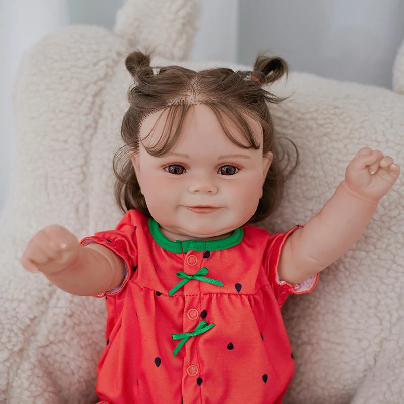 50cm Lifelike Reborn Dolls Realistic Soft Body Baby Doll With Clothes 3d skin Bebe Children Toys Kids Christmas Toy Gift