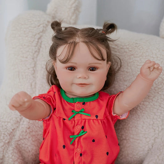 50cm Lifelike Reborn Dolls Realistic Soft Body Baby Doll With Clothes 3d skin Bebe Children Toys Kids Christmas Toy Gift