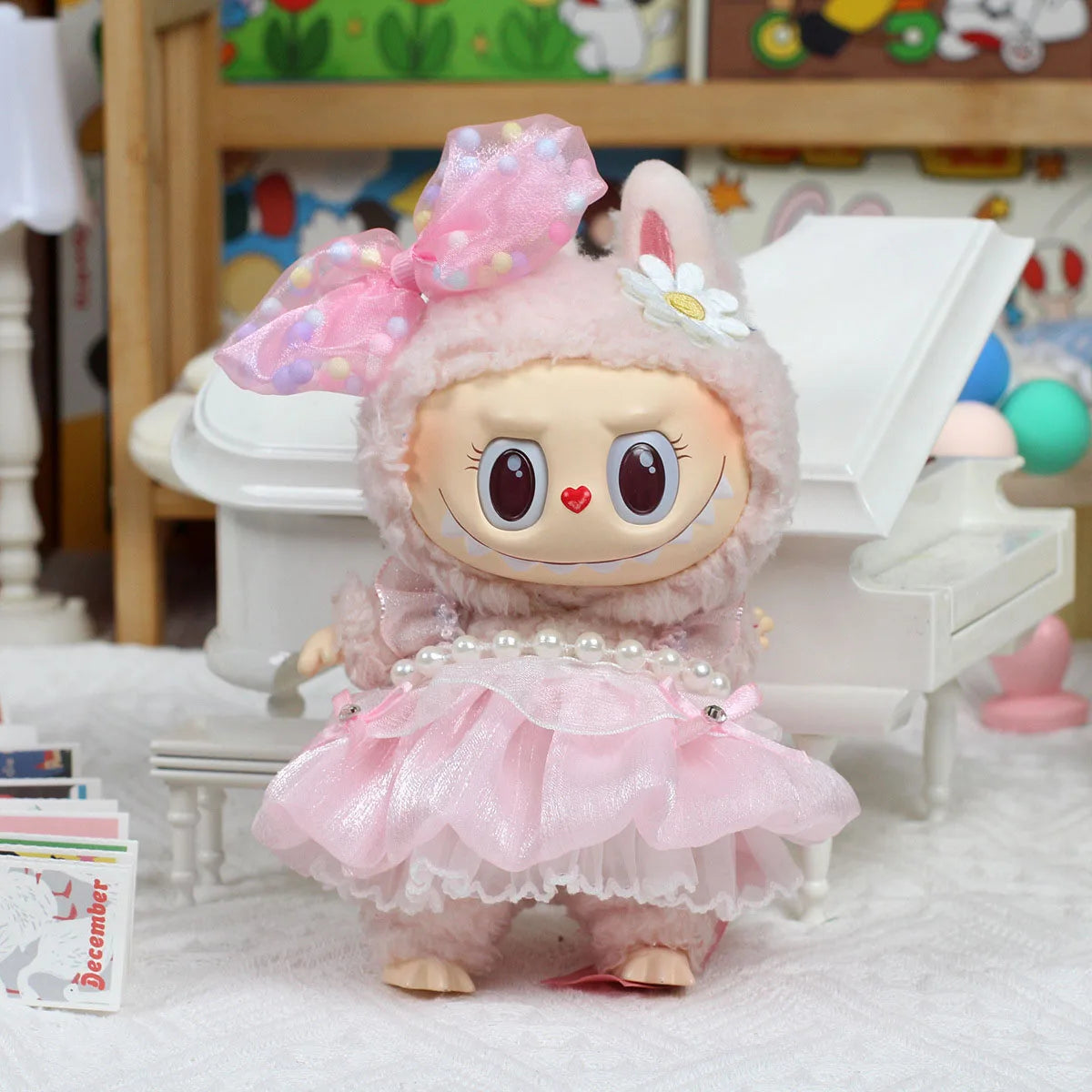 Modern Style 17cm Labubu Baby Clothes Series Doll Outfit Macaron Baby Doll Clothing Set for Collectible Figures