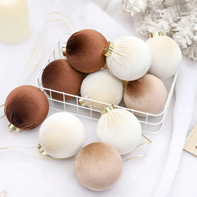 12Pcs/8cm Christmas Ball Decoration Supplies Exquisite Christmas Tree Ornaments Pendant New Year Home Party Decoration