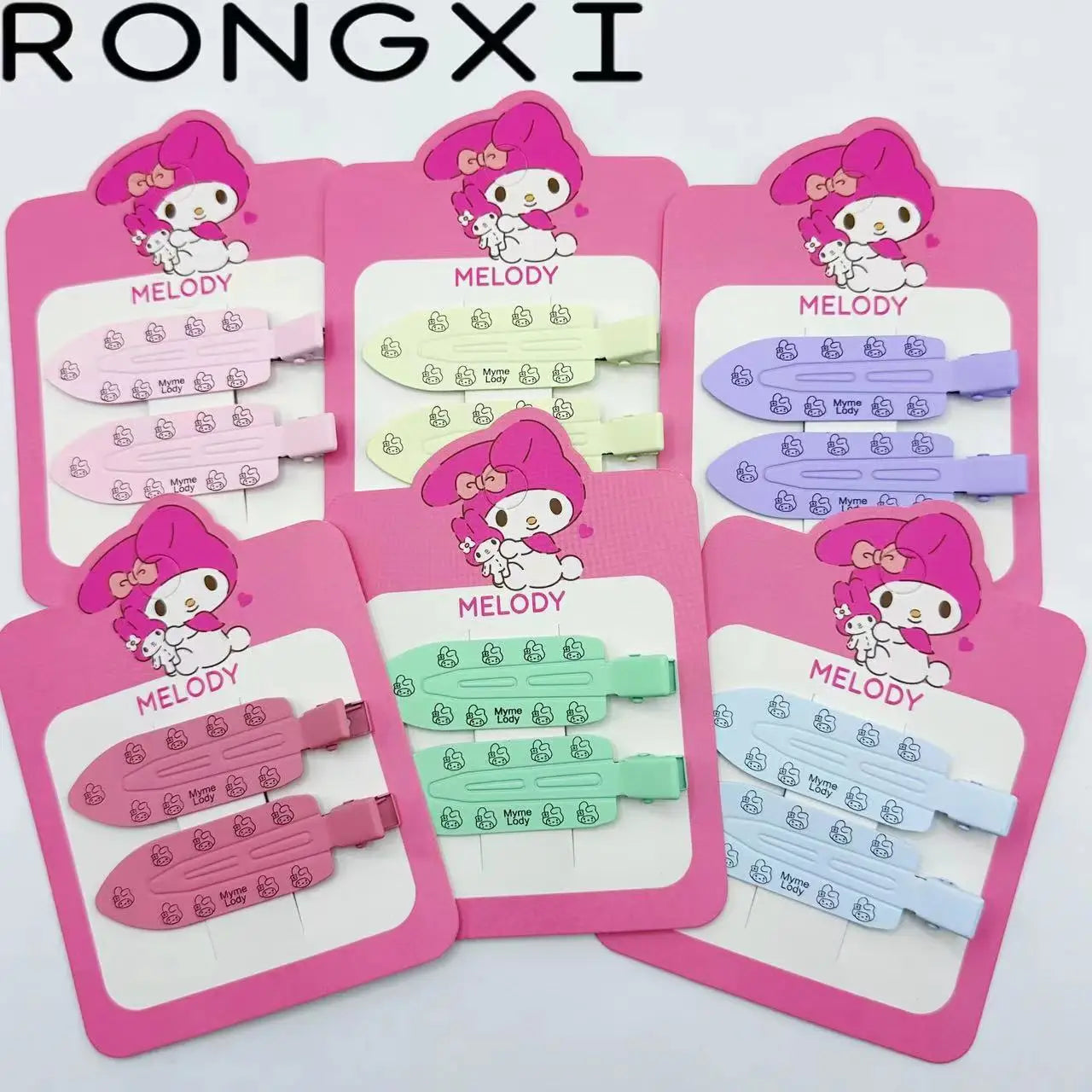 2pcs Hello Kitty Seamless Hairpin Cute Cartoon Sanrio BB Hair Clip Accessories Girl Headwear Bangs Clip Sweet HairClips Gifts