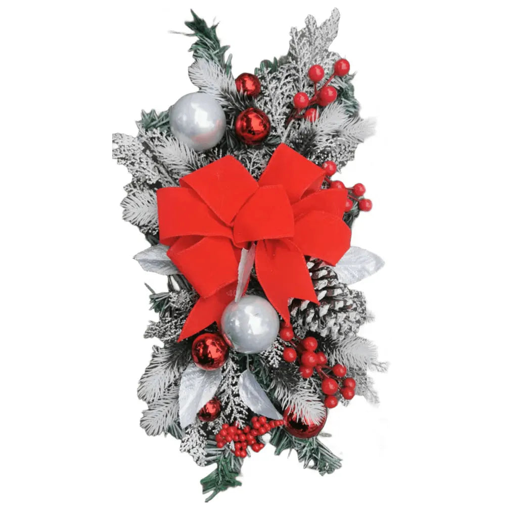 Christmas Swag Wreath Without/with Light LED Wreath Novelty Front Door Garland Wall Decor Xmas Decoration Party Supplies