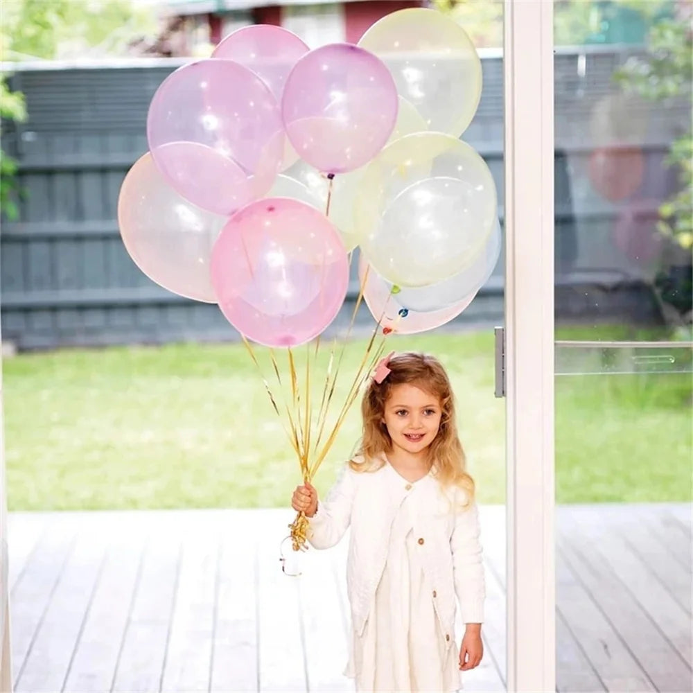 100pcs Colorful Crystal latex Balloon 10 inch Transparent Bubble Latex Balloons Kids toys Birthday Wedding party decorations