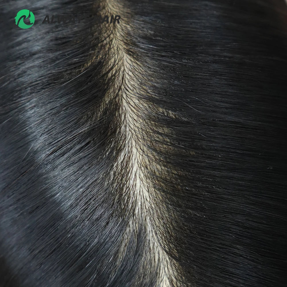 TP22INJ - All Injected Polyskin Hair Topper Chinese Culticle Remy Hairpieces for Women 14" 16" Toupee Women