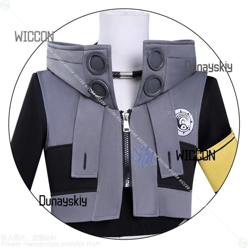 Rudo GACHIAKUTA Cosplay Anime Costume Black Grey Coat Punk Fashion Uniform Y2K Black White Gradient Wigs Halloween Christmas Cos