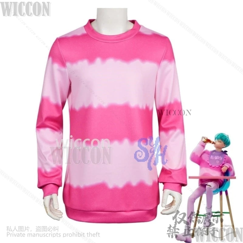 Saja Boys Baby Anime Clothes Kpop Demon Cosplay Loose Round Neck Sweatshirt Sleeve Kawaii Y2k Uniform Wig Halloween Carnival Cos