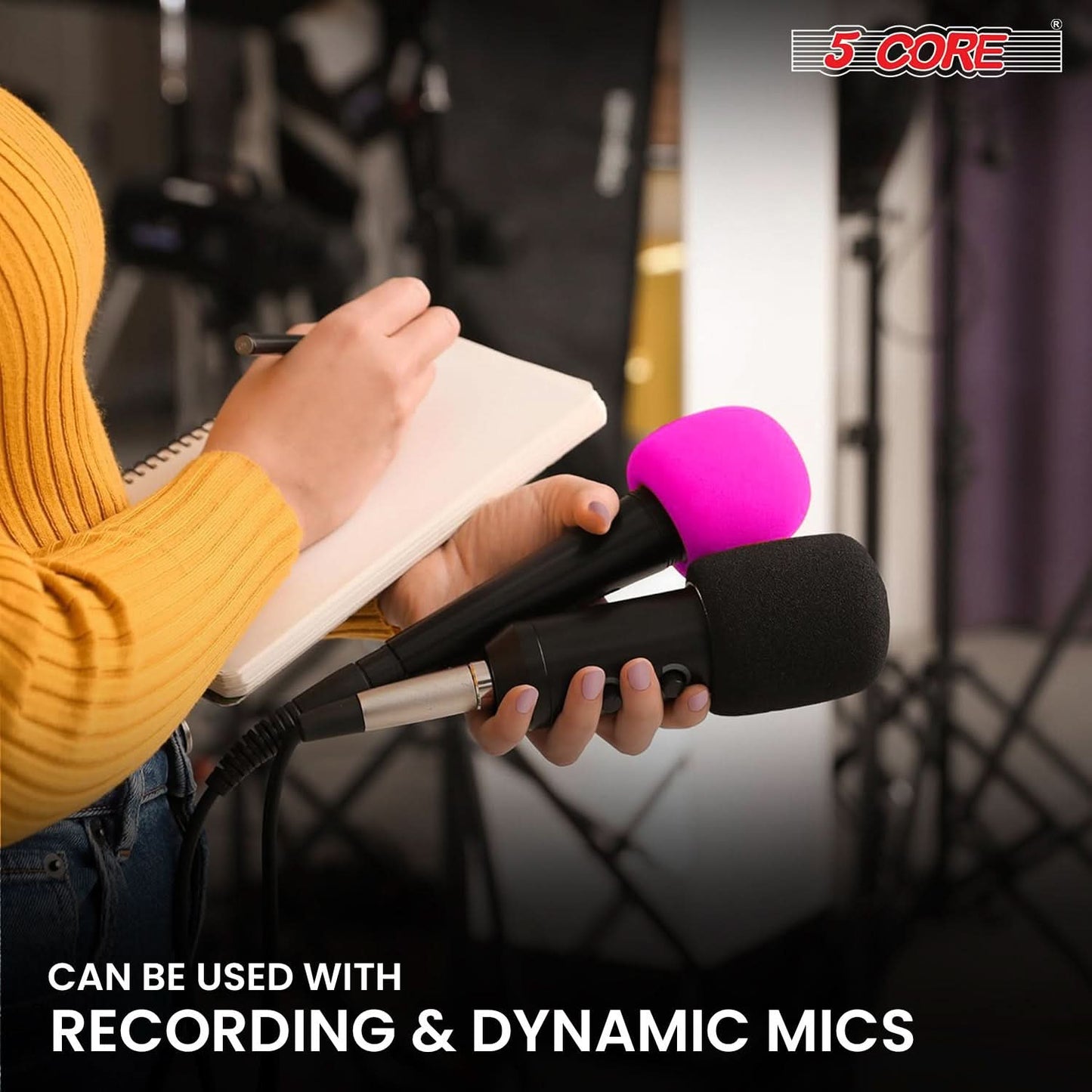 5Core Microphone Cover Soft Foam Mic Windscreen Windproof Sponge for