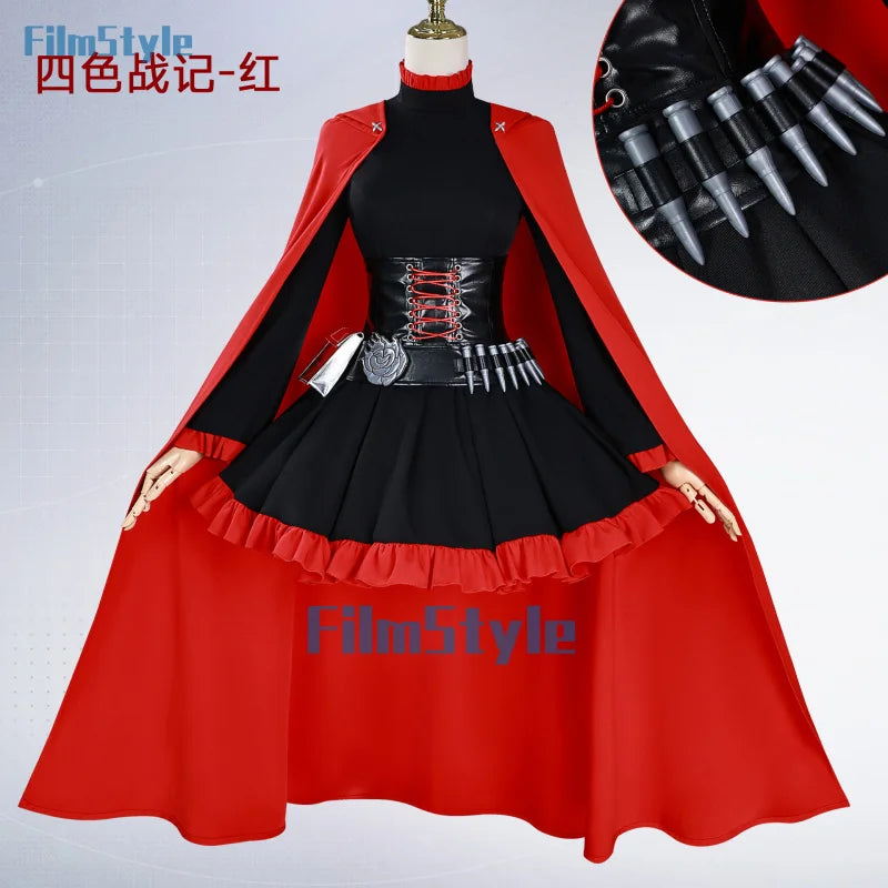 RWBY Red Ruby Rose Cosplay Costume Uniform Halloween Carnival Party Christmas Play Role Clothes Clothing for Women