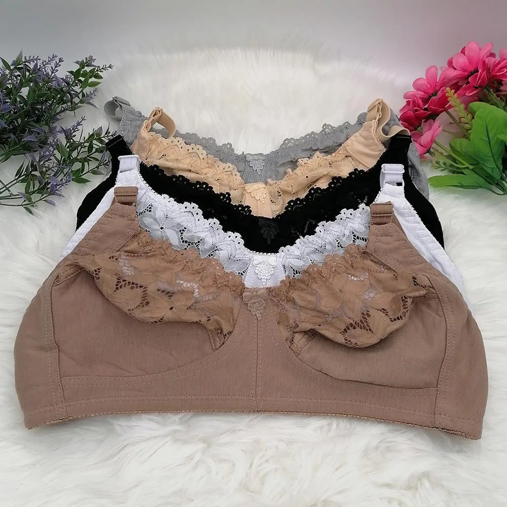 Pure white khaki Sexy Lace BraS For Women Thin Breathable Bra Wireless Soft Underwear lace Lingerie Size 34D 36D 38D 40D 42D C31