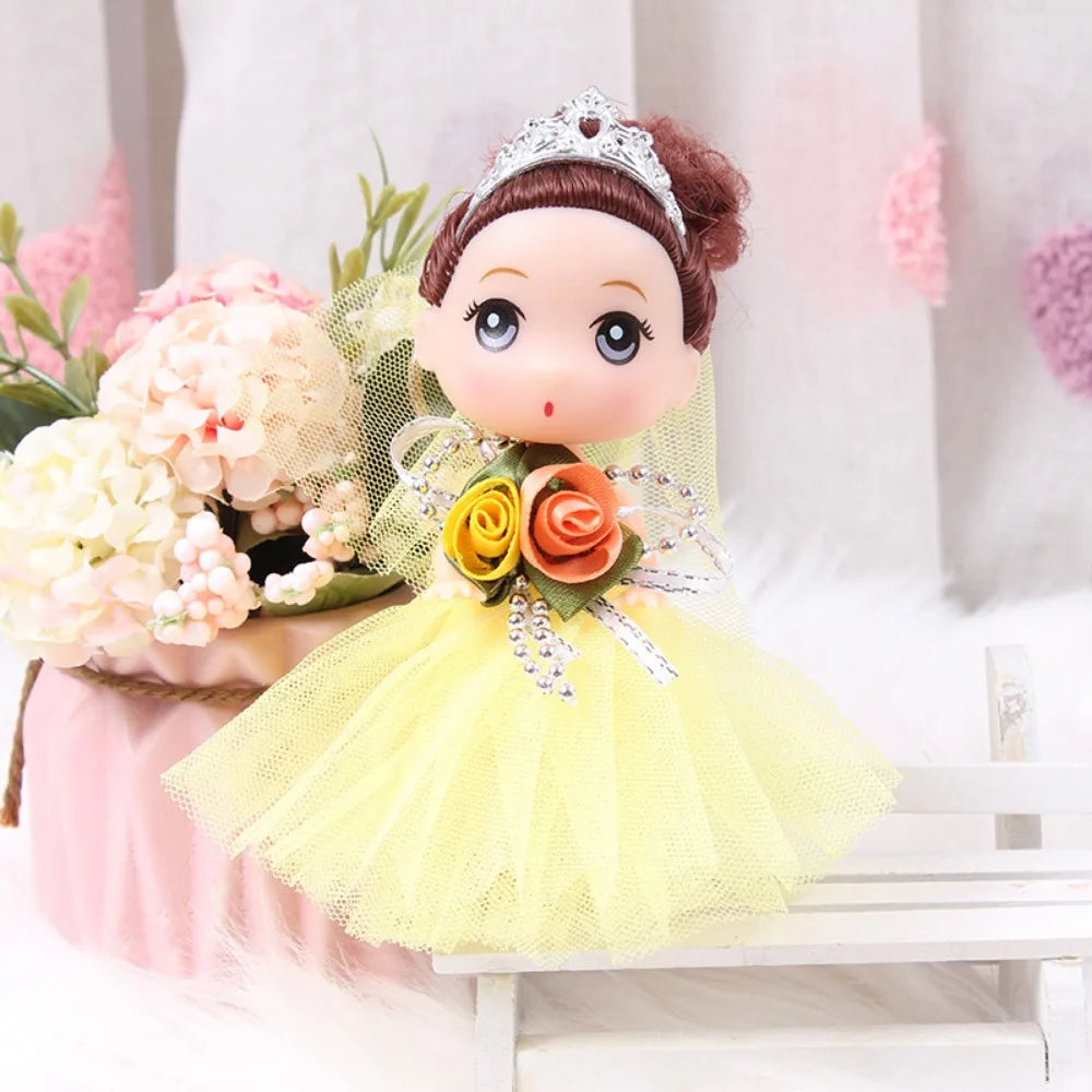 12 Cm Big Eyes Princess BJD Doll Korean Makeup Look Movable 12cm Bjd Doll Fine Clothes Cartoon Face Wedding Dress Mini Girl Toy