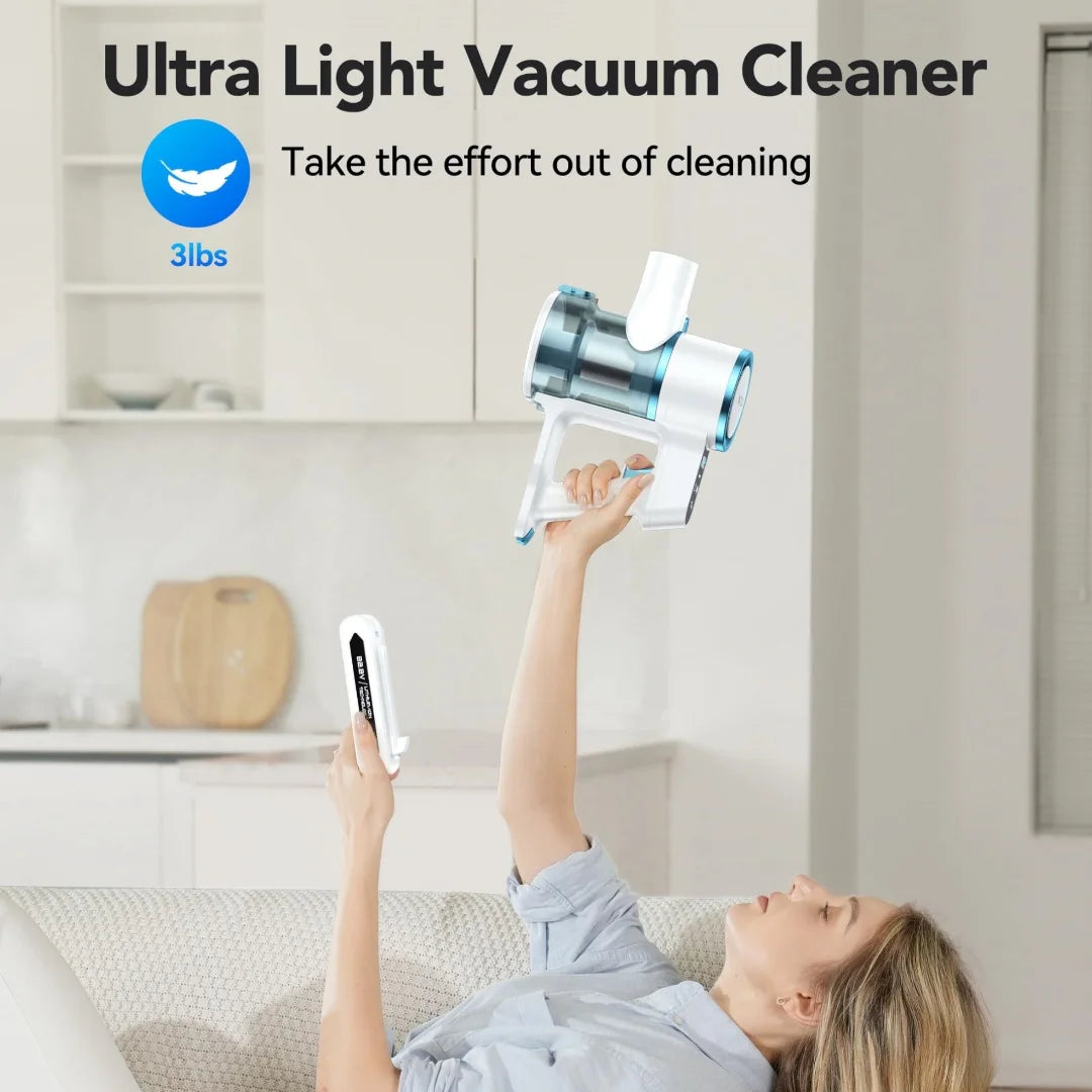 Cordless Vacuum Cleaner, 28Kpa 55Mins Running Time Wireless Vacuum Cleaner with Touchscreen for Pet Hair, Carpet