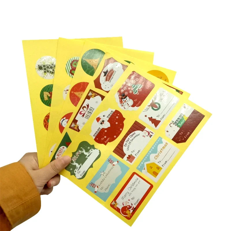 10sheets/lot  Christmas theme kawaii paper adhesive seal sticker gifts sealing sticky decorative  label Gift Sealing Sticker