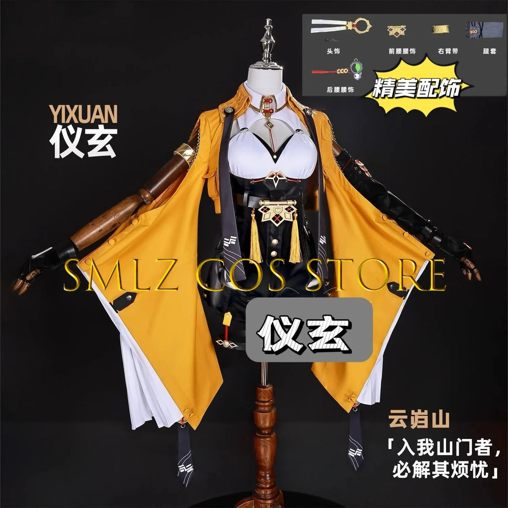 Yixuan Cosplay Game Zenless Zone Zero Cosplay Costume Yixuan Wig Sexy Uniform Yellow Coat Wig Props for Party Play Woman