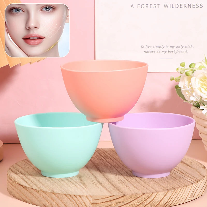 Colorful Silicone Face Mask Bowl Mask Stick Big Face Mask Powder Mixing Bowl Masks Brush Skin Face Care Tool