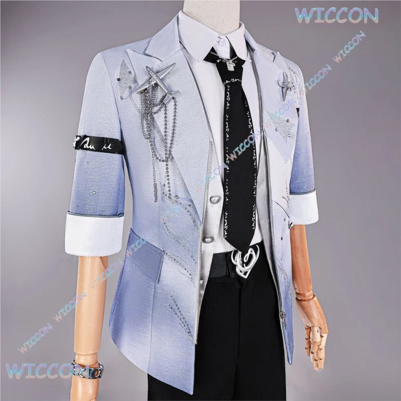 MAG@Love And DeepSpace Player Mc Caleb Cosplay Skyline Clouds Coat Suit Outfit Costume Mens Game Date Look Couple Clothes Suit W