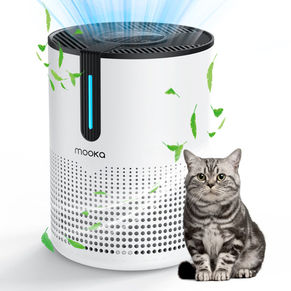 MOOKA 475Sq.ft Air Purifier Cleaner HEPA Filter Remove Odor Dust Mold