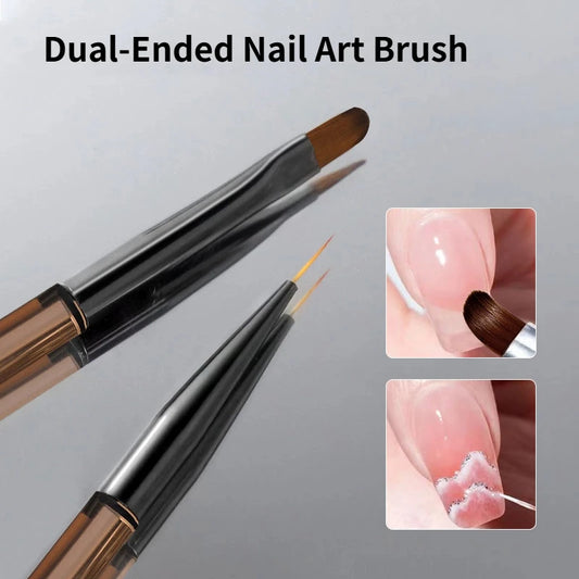 1pc Nail Brush Extension Nail Gel Rhinestone Dual-Ended Handle French Tip For Manicure Design Polish Gel Liner Professional Pen