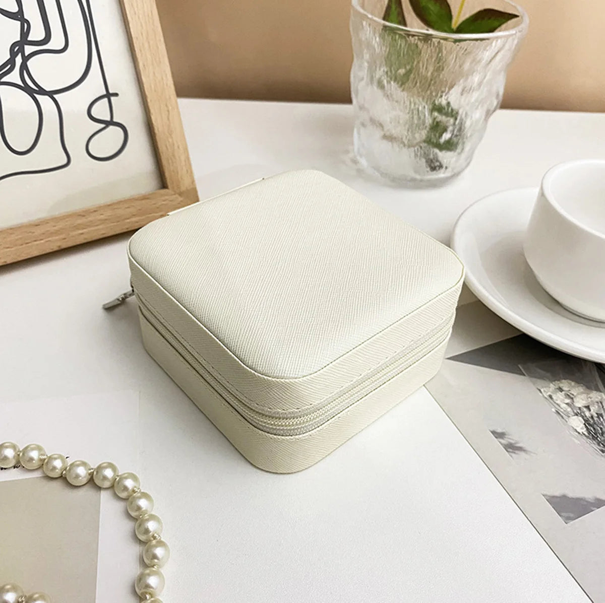 1PC Mini Fashion Travel Display Zipper Jewelry Storage Box Multifunctional For Necklace Bracelet Earrings Ring Storage Portable