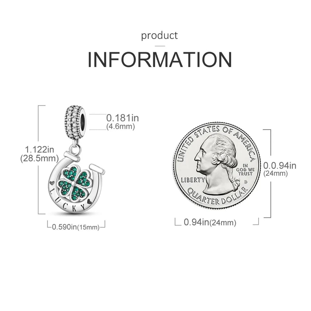 MULA 1PC Silver Plated Travel Sunflowers Four Leaf Lucky Clover Dangle Charms Fit 3MM Snake Chain Charm Bracelet DIY