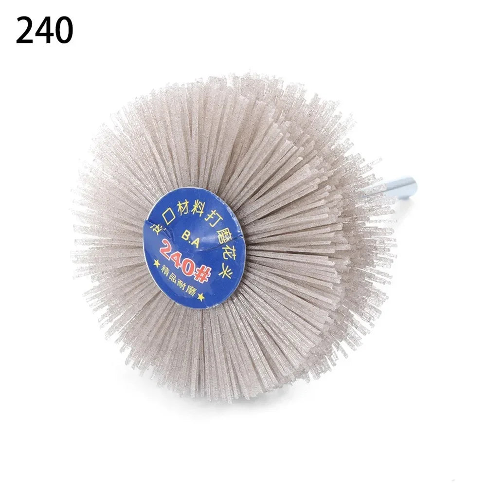 80mm Grinding Wheel Brush Nylon Polishing Abrasive Rotary Woodwork Metal Stone Head Grinder Polishing Brush 80-600 Grit