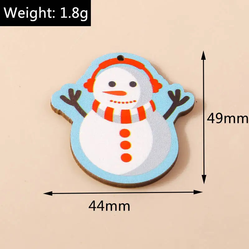 Leslie 10pcs Fashion Christmas Charms Cute Christmas Tree Deer Bell Snowman Pendant for Earring Necklace Making Accessories