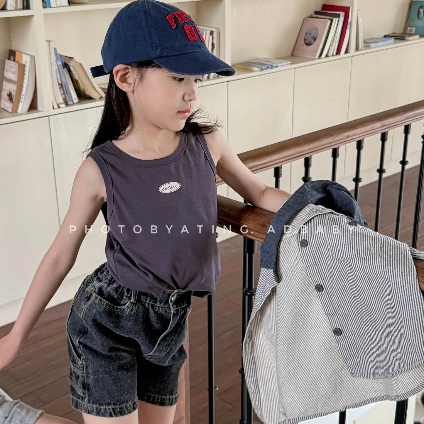 2025 Summer New Children Sleeveless T Shirts Boys Letter Print Vest Cotton Girls Thin Tee Baby Breathable Tops Kids Clothes