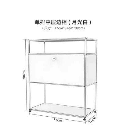 b7+  Nordic medieval cream wind small apartment display cabinet stainless steel module furniture decorative cabinet